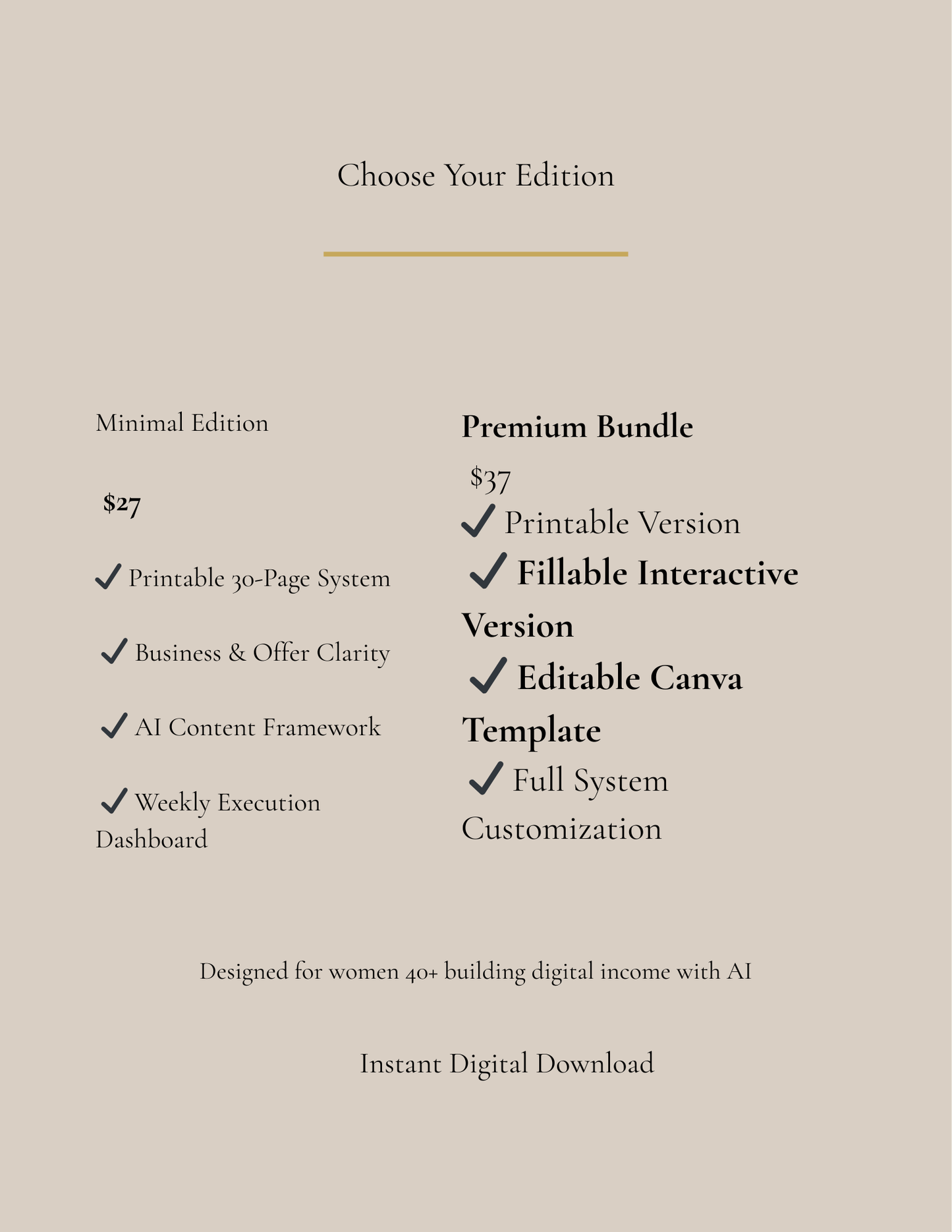 AI-Aligned Digital Product Planner™ for Women 40+