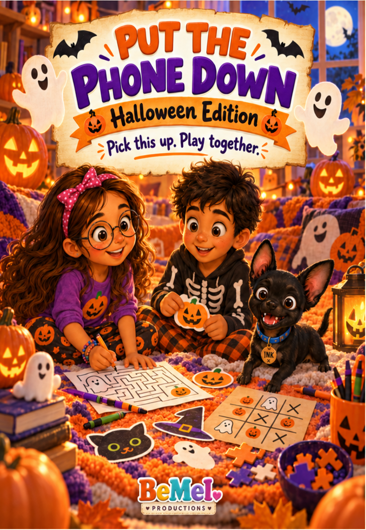 Nia, Leo & Ink: Put the Phone Down — Halloween Games | Printable PDF
