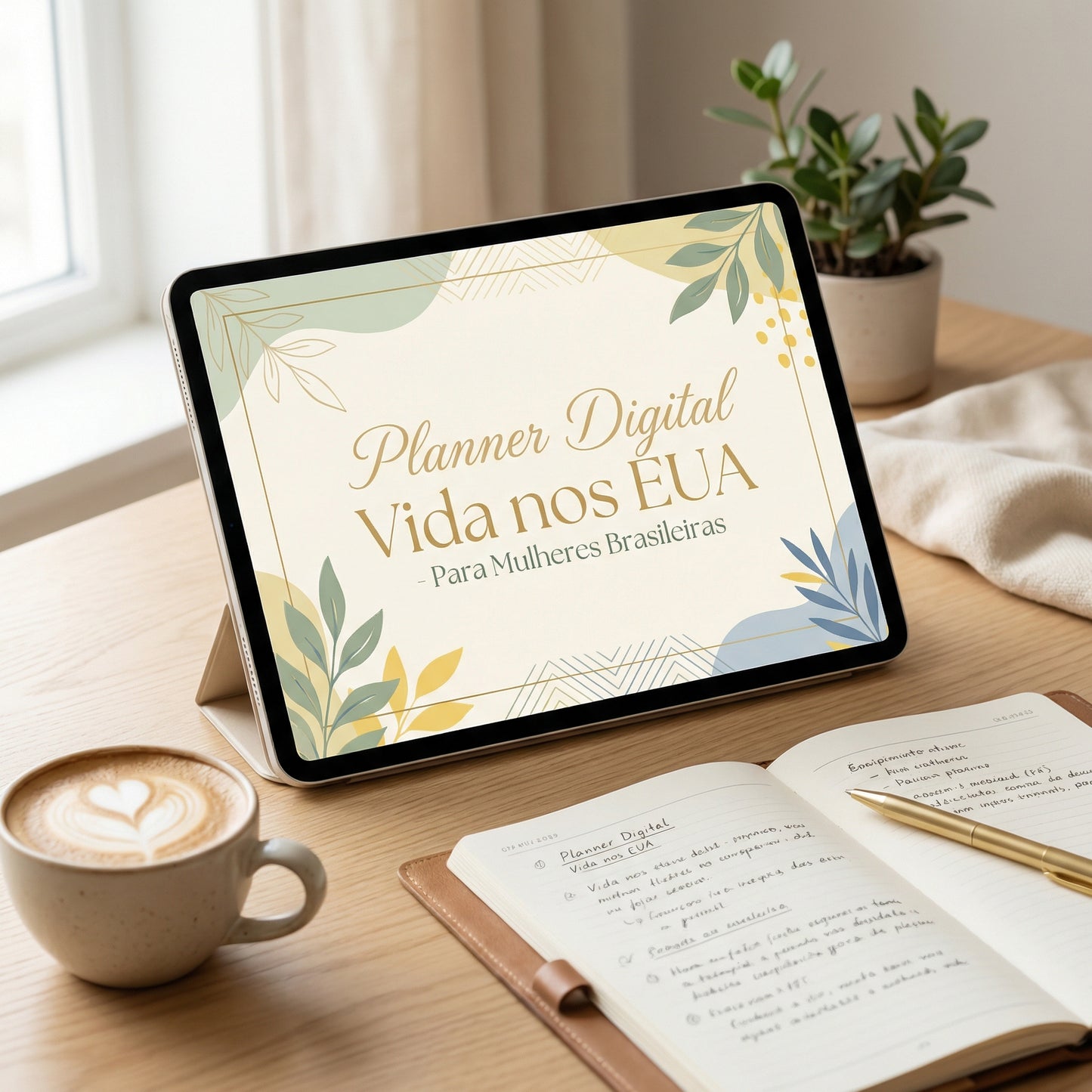 Planner Vida nos Estados Unidos - Planner Digital para Mulheres Brasileiras