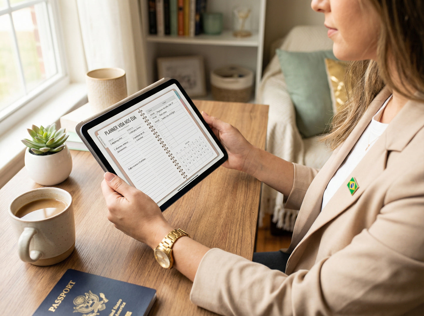 Planner Vida nos Estados Unidos - Planner Digital para Mulheres Brasileiras